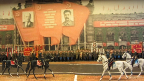 Moscou, une maquette du défilé de la Victoire, musée de la Guerre